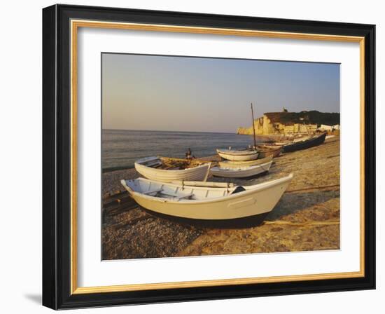 Etretat, Falaise d'Amont, Normandy, France, Europe-David Hughes-Framed Photographic Print