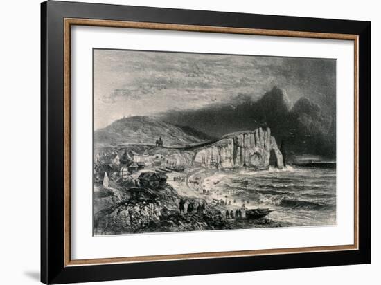 Etretat, Illustration from the Chapter on Normandy from 'La Normandie Illustree', Engraved by…-Felix Benoist-Framed Giclee Print