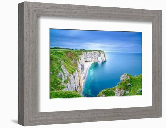 Etretat, La Manneporte Natural Rock Arch Wonder, Cliff and Beach. Long Exposure Photography. Norman-stevanzz-Framed Photographic Print