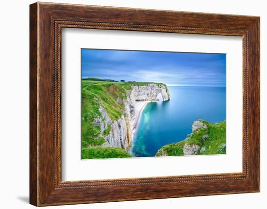 Etretat, La Manneporte Natural Rock Arch Wonder, Cliff and Beach. Long Exposure Photography. Norman-stevanzz-Framed Photographic Print