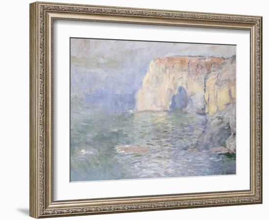 Etretat, la Manneporte, reflets sur l'eau-Claude Monet-Framed Giclee Print