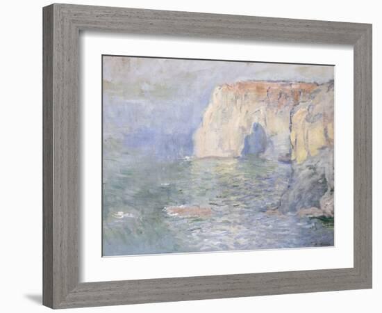 Etretat, la Manneporte, reflets sur l'eau-Claude Monet-Framed Giclee Print