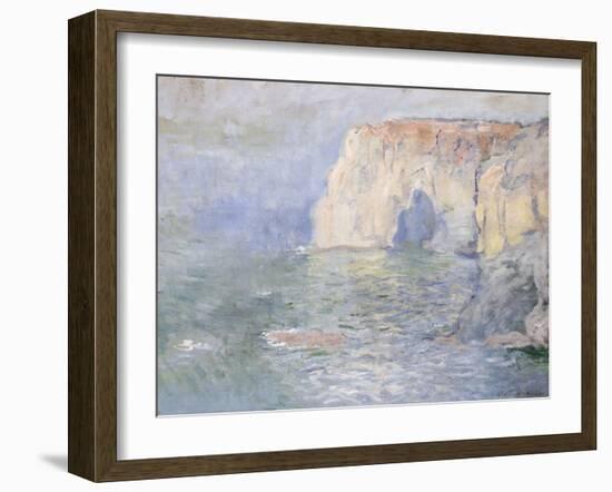 Etretat, la Manneporte, reflets sur l'eau-Claude Monet-Framed Giclee Print