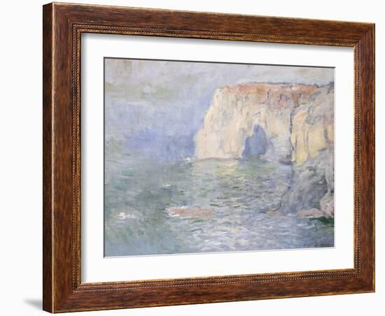 Etretat, la Manneporte, reflets sur l'eau-Claude Monet-Framed Giclee Print