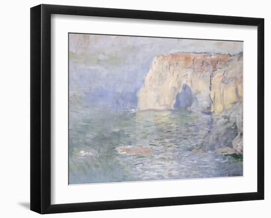 Etretat, la Manneporte, reflets sur l'eau-Claude Monet-Framed Giclee Print