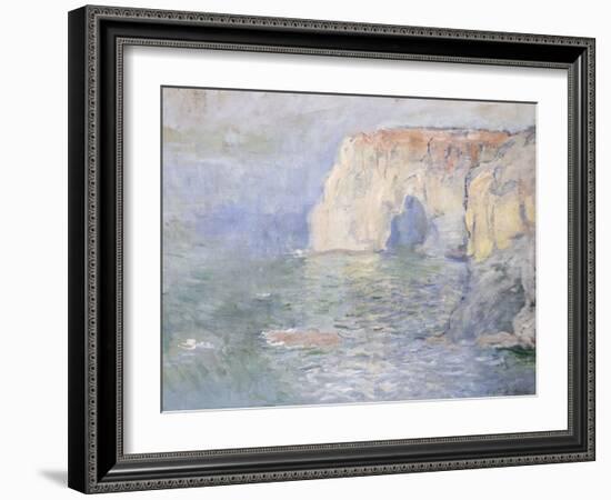 Etretat, la Manneporte, reflets sur l'eau-Claude Monet-Framed Giclee Print