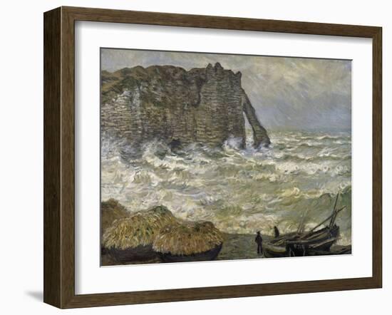 Etretat, mer agitée-Claude Monet-Framed Giclee Print