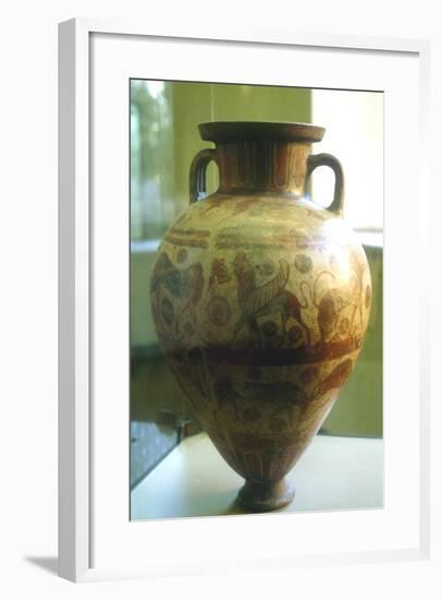 Etruscan Amphora Decorated with Mythical Beasts, C7th-6th Century Bc-null-Framed Photographic Print
