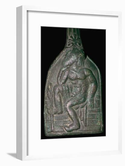 Etruscan bronze of an augur watching the flight of birds, 6th century BC. Artist: Unknown-Unknown-Framed Giclee Print