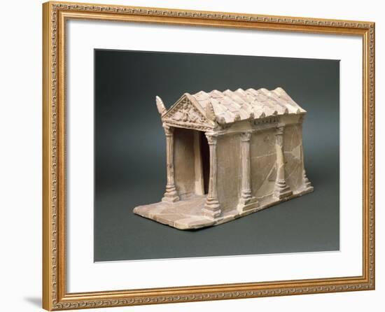 Etruscan Civilization, Model of Temple in Terracotta, from Vulci, Montalto Di Castro-null-Framed Giclee Print