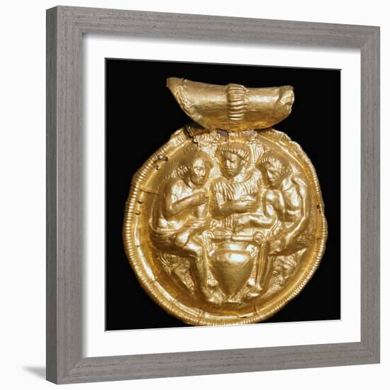 Etruscan gold bulla showing Medea and the daughters of Pelias, 3rd century BC. Artist: Unknown-Unknown-Framed Giclee Print