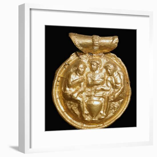 Etruscan gold bulla showing Medea and the daughters of Pelias, 3rd century BC. Artist: Unknown-Unknown-Framed Giclee Print