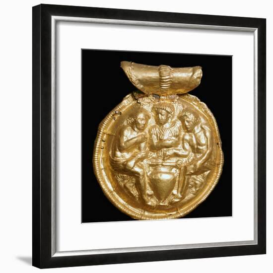 Etruscan gold bulla showing Medea and the daughters of Pelias, 3rd century BC. Artist: Unknown-Unknown-Framed Giclee Print