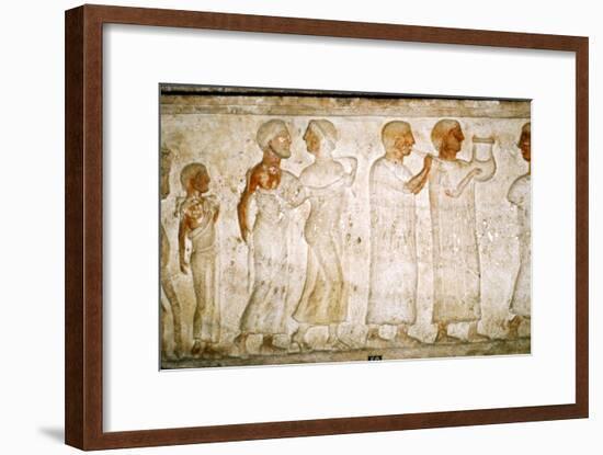 Etruscan Sarcophagus detail, Procession with Musicians, c5th century BC-4th century BC-Unknown-Framed Giclee Print