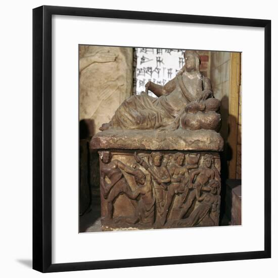 Etruscan sarcophagus showing a battle scene-Unknown-Framed Giclee Print