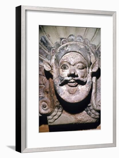 Etruscan Terracotta Antefix, Head of Silenus, from sanctuary of Portonaccio, 6th-5th century BC-Unknown-Framed Giclee Print