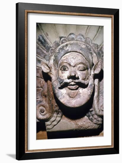 Etruscan Terracotta Antefix, Head of Silenus, from sanctuary of Portonaccio, 6th-5th century BC-Unknown-Framed Giclee Print