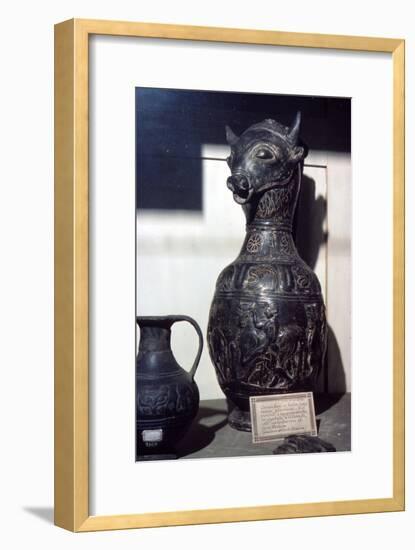 Etruscan Vase in shape of Bull's head, c6th century BC-Unknown-Framed Giclee Print