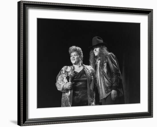 Etta James Performing with Ted Nugent on Stage at Country-Rock Crossover Concert in the Silverdome-Albert Ferreira-Framed Premium Photographic Print