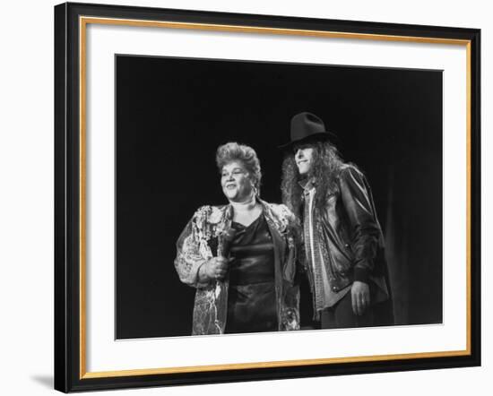 Etta James Performing with Ted Nugent on Stage at Country-Rock Crossover Concert in the Silverdome-Albert Ferreira-Framed Premium Photographic Print