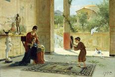 The Departure of the Master of the House (Oil on Canvas)-Ettore Forti-Giclee Print