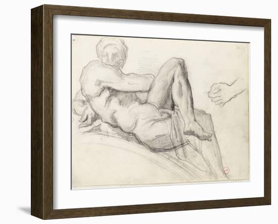 Etude d'après la sculpture de Michel-Ange : tombeau des Médicis, Florence, étude de main-Gustave Moreau-Framed Giclee Print