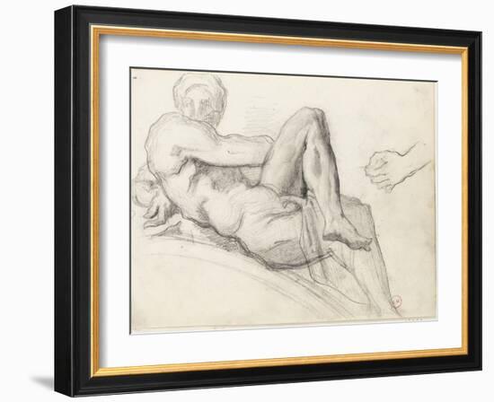 Etude d'après la sculpture de Michel-Ange : tombeau des Médicis, Florence, étude de main-Gustave Moreau-Framed Giclee Print