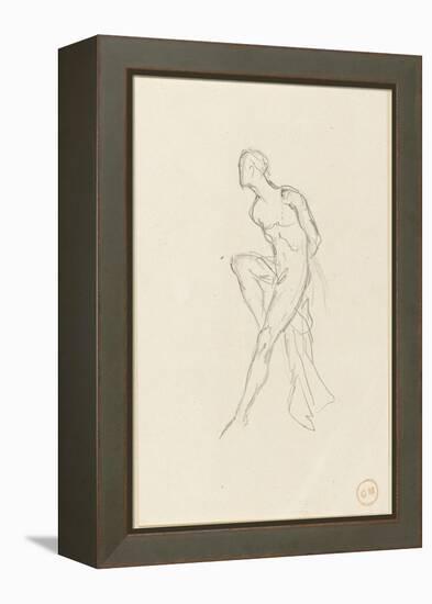 Etude d'homme nu assis et draperie pour Prométhée-Gustave Moreau-Framed Premier Image Canvas