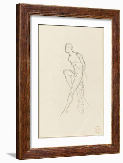 Etude d'homme nu assis et draperie pour Prométhée-Gustave Moreau-Framed Giclee Print