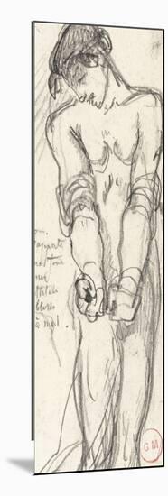 Etude d'homme nu debout mains liées tête renversée sur l'épaule droite-Gustave Moreau-Mounted Giclee Print
