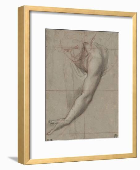 Etude d'un buste de jeune femme drapée penchée en avant-Antoine Coypel-Framed Giclee Print