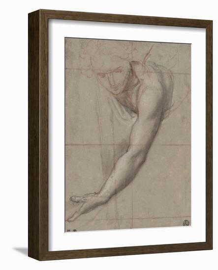 Etude d'un buste de jeune femme drapée penchée en avant-Antoine Coypel-Framed Giclee Print