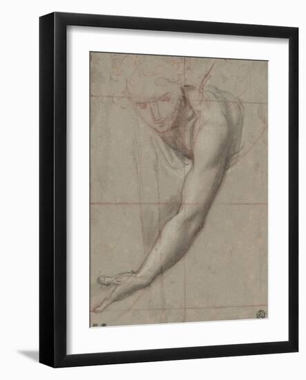 Etude d'un buste de jeune femme drapée penchée en avant-Antoine Coypel-Framed Giclee Print