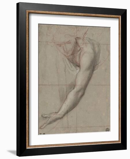 Etude d'un buste de jeune femme drapée penchée en avant-Antoine Coypel-Framed Giclee Print