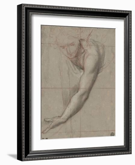 Etude d'un buste de jeune femme drapée penchée en avant-Antoine Coypel-Framed Giclee Print