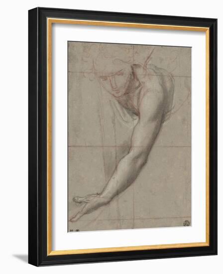 Etude d'un buste de jeune femme drapée penchée en avant-Antoine Coypel-Framed Giclee Print