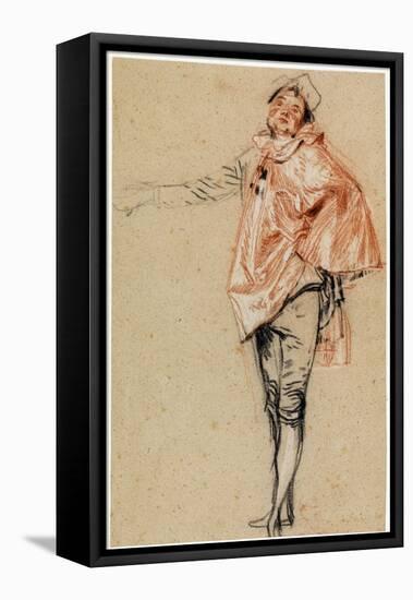 Etude D'un Danseur Debout Avec Un Bras Tendu - Oeuvre De Jean Antoine Watteau (1684-1721), Craie, S-Jean Antoine Watteau-Framed Premier Image Canvas