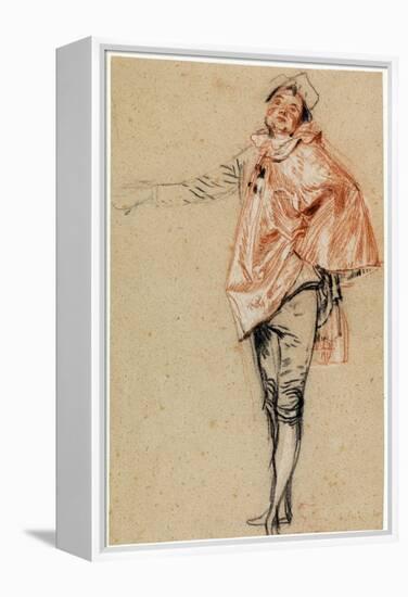 Etude D'un Danseur Debout Avec Un Bras Tendu - Oeuvre De Jean Antoine Watteau (1684-1721), Craie, S-Jean Antoine Watteau-Framed Premier Image Canvas