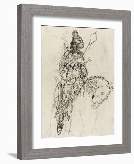 Etude de cavalier musicien pour le "Poète arabe"-Gustave Moreau-Framed Giclee Print