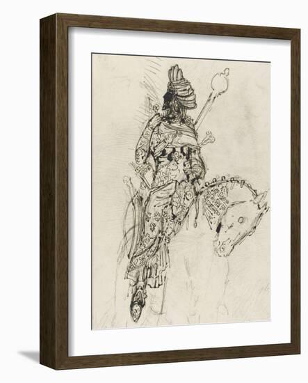 Etude de cavalier musicien pour le "Poète arabe"-Gustave Moreau-Framed Giclee Print