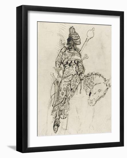 Etude de cavalier musicien pour le "Poète arabe"-Gustave Moreau-Framed Giclee Print