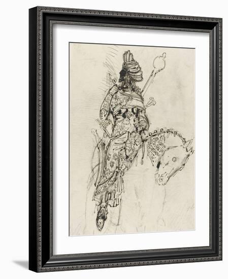 Etude de cavalier musicien pour le "Poète arabe"-Gustave Moreau-Framed Giclee Print