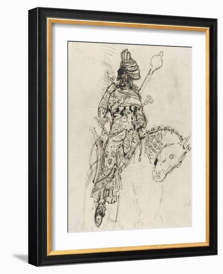 Etude de cavalier musicien pour le "Poète arabe"-Gustave Moreau-Framed Giclee Print