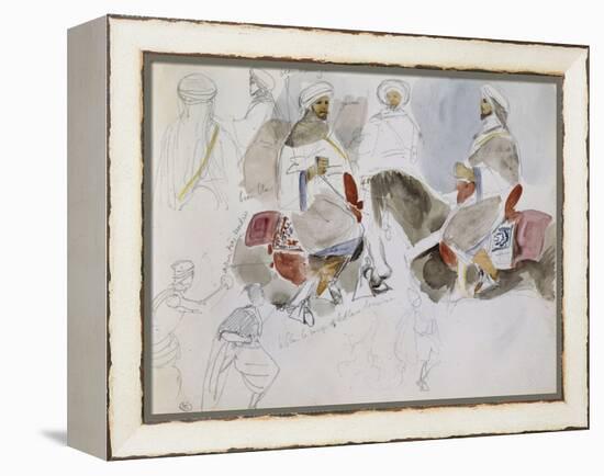 Etude de cavaliers arabes-Eugene Delacroix-Framed Premier Image Canvas