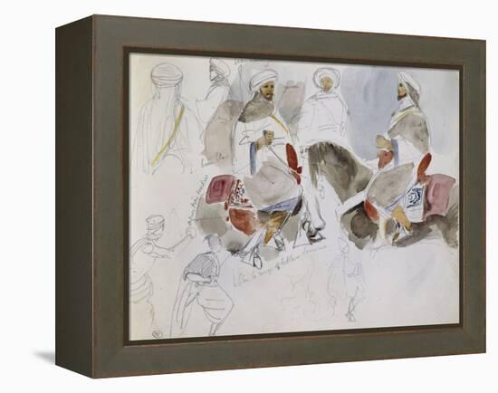 Etude de cavaliers arabes-Eugene Delacroix-Framed Premier Image Canvas