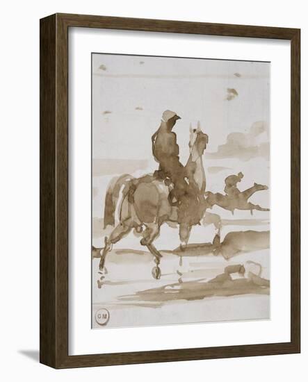 Etude de chevaux et jockeys-Gustave Moreau-Framed Giclee Print