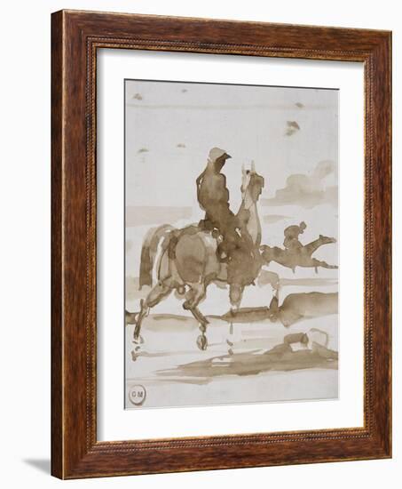 Etude de chevaux et jockeys-Gustave Moreau-Framed Giclee Print