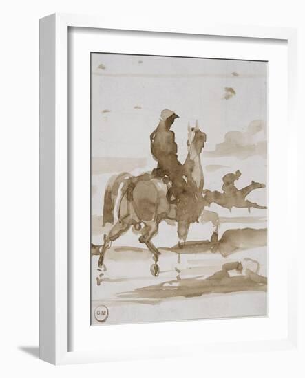 Etude de chevaux et jockeys-Gustave Moreau-Framed Giclee Print