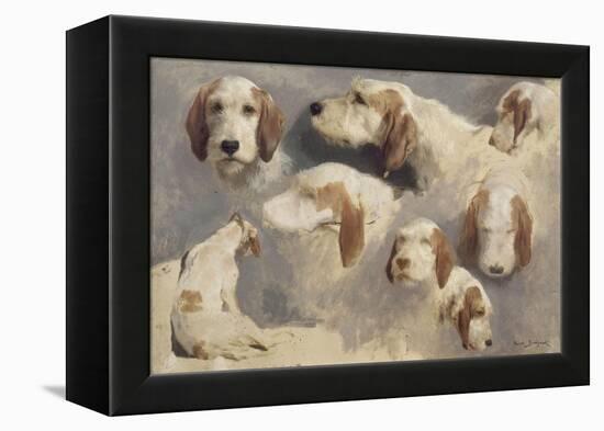 Etude de chien de chasse ; 8 esquisses-Rosa Bonheur-Framed Premier Image Canvas