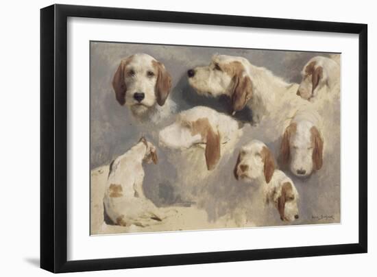 Etude de chien de chasse ; 8 esquisses-Rosa Bonheur-Framed Giclee Print